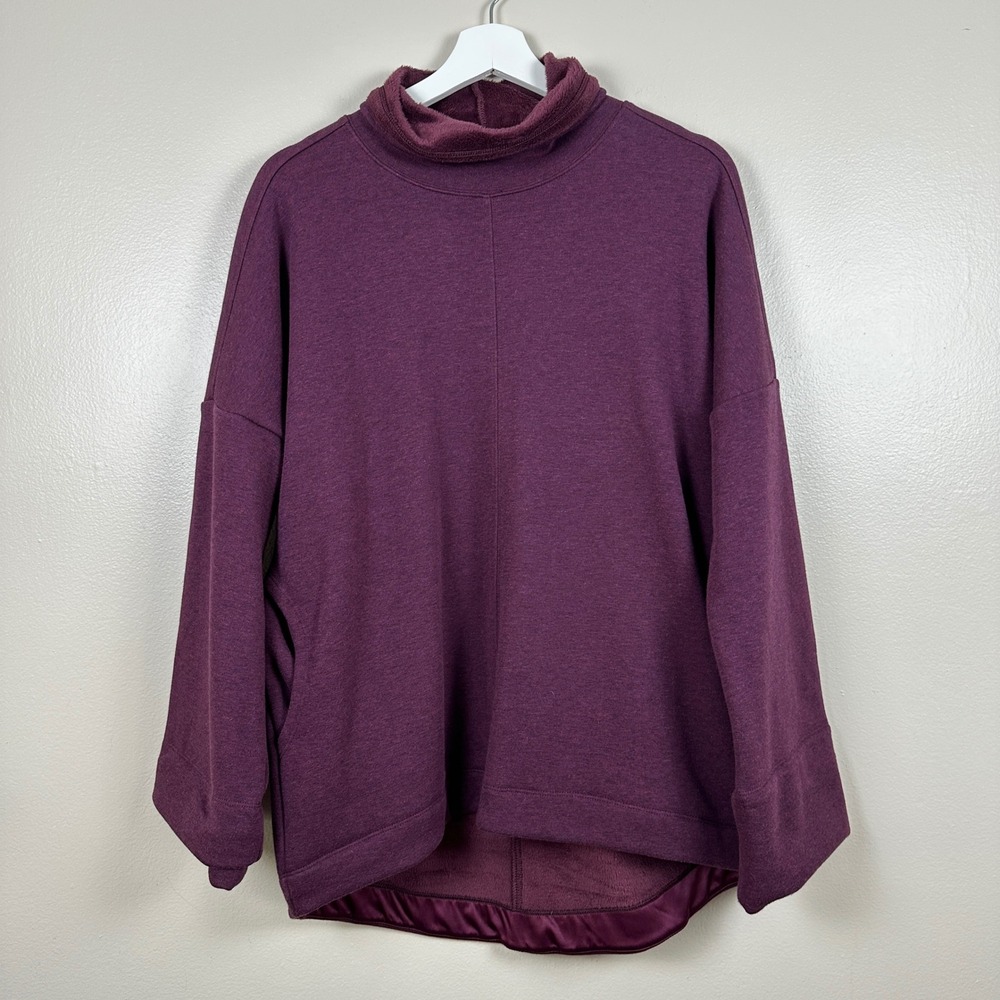 Athleta Women's XSโ Cozy Karma Funnel Neck Sweatshirt Purple Fleece Lined